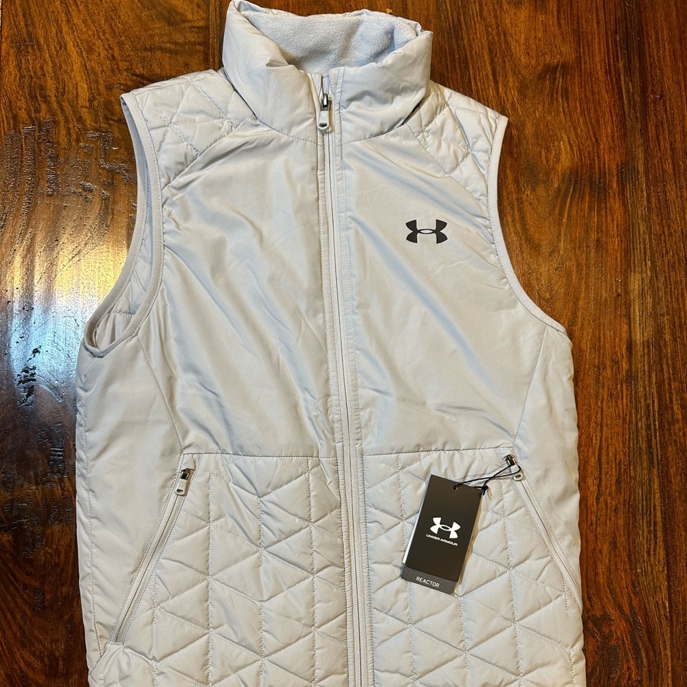 NWT UNDER ARMOUR ColdGearReactor Perform.Men Insulated Vest,Size S,Gray 1342700